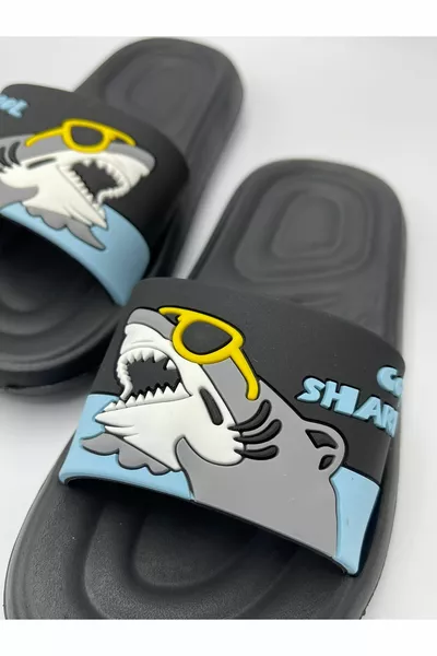 قاعدة تشريحية غير قابلة للانزلاق وحيد حمام سباحة شارع البحر البيت النعال للأطفال (نمط الأسماك مول)