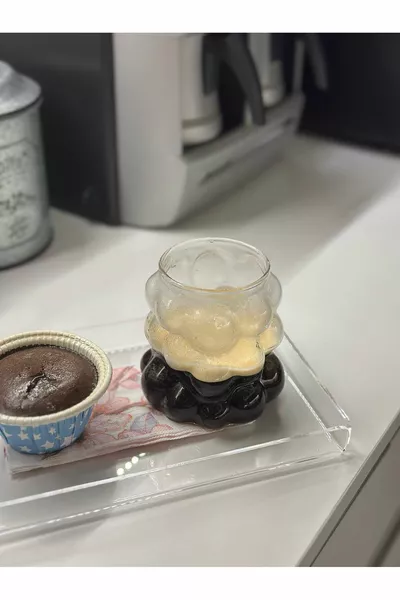 2 Pieces Bead Shape Heat Resistant Borosilicate Cups |Coffee And Presentation Cups | Borosilicate Cup