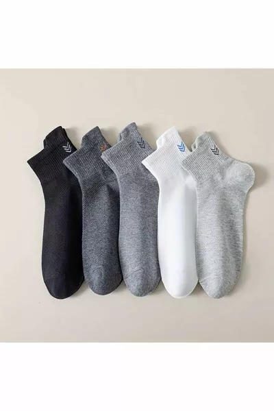 Мужские короткие ботильоны летние дышащие удобные спортивные носки