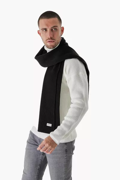 سالونيك وشاح محبوك للرجال أسود 