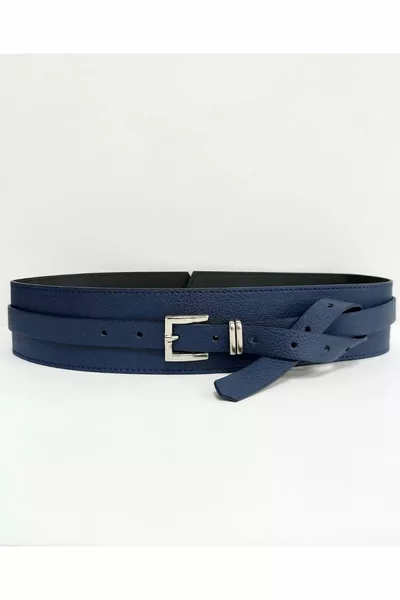 Дамски тъмносин подвижен колан