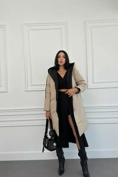 Doudoune longue double face LNS