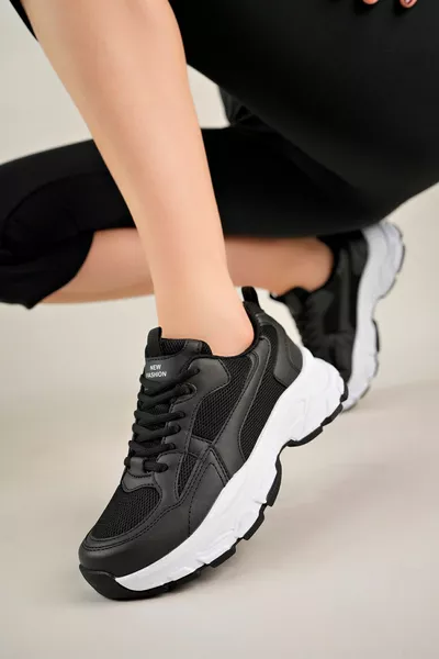 Baskets Femme Milano Noir et Blanc