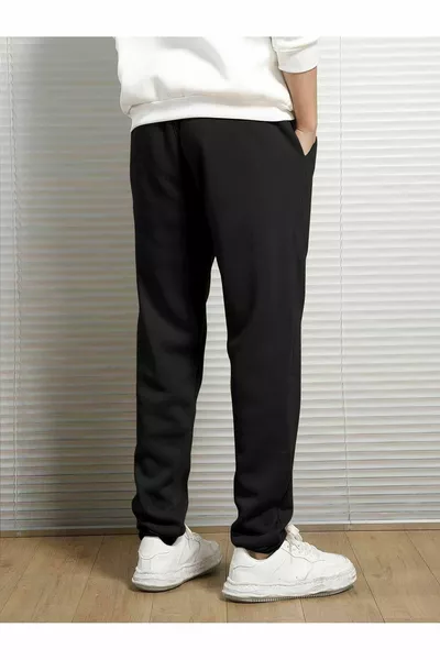 الجبل صورة ظلية بنطال رياضي بنطلون رياضي - أسود مطبوع المطاط ارتفاع الخصر