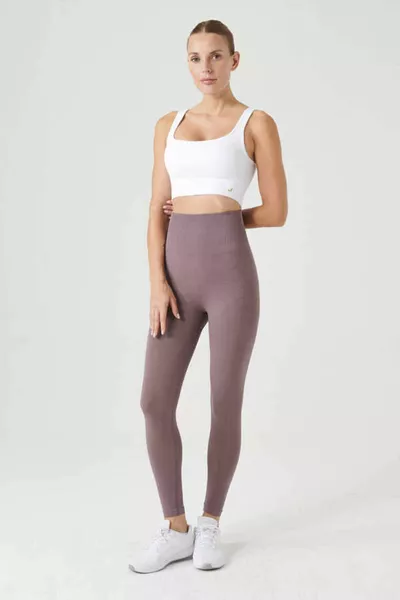 لوز حزام مزق خصر مرتفع مفصل ، طماق شد بني فاتح