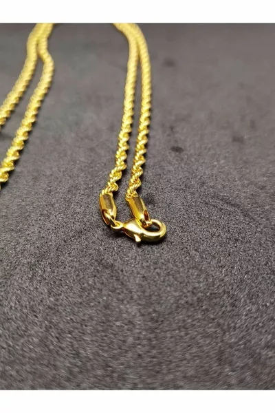 Стоманен златен цветен шнек  см Колие с тънка верижка "Parker"