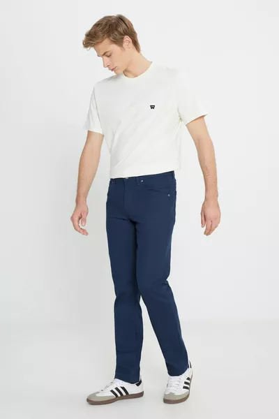 أريزونا مستقيم صالح عادي الخصر مستقيم الساق الرجال الأزرق الداكن 5 جيب تمتد السراويل