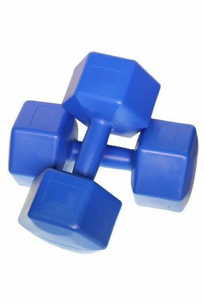 Sports 1 Kg X 2 Pieces Deluxe Pvc Coating Blue Plastic Dumbbell Weight Set