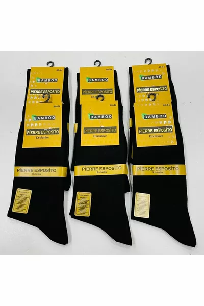 6 Stück Herren Seamless Black Winter Bambus Sockel Socken