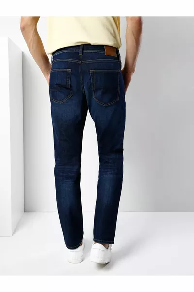  Karl Jeans da uomo blu a vita bassa a gamba dritta blu 