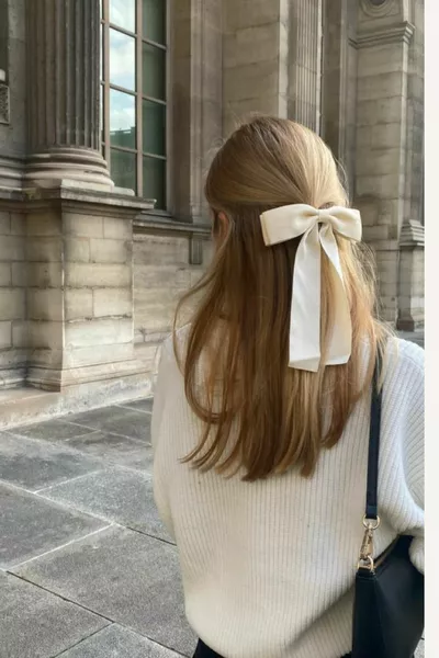 Women's Satin Ribbon Bow Automatic Clasp