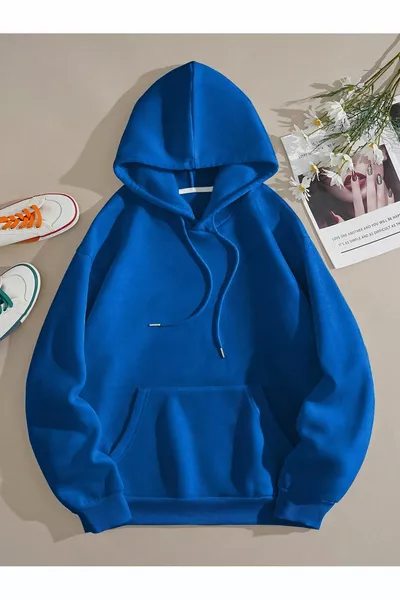 Oversized sweatshirt met vlinderprint en capuchon voor dames