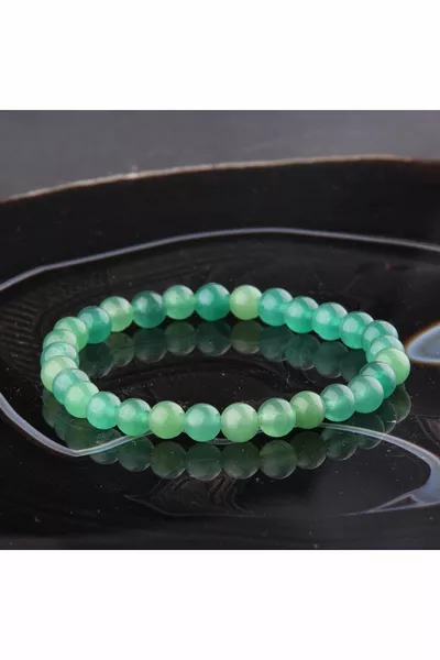 Zertifiziertes Aventuringrün Naturstein Armband 6mm 