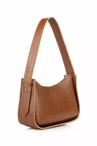 Baguette Bag Croco Patroon Dames Hand- en Schoudertas