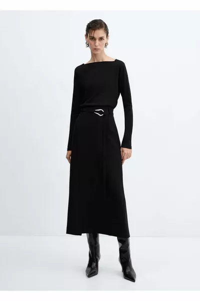 Boat neck cotton t-shirt