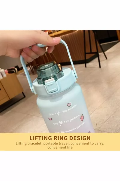 Motivierende Wasserflasche Wasserflasche Trinker 2 Lt Tritan Gym Wasserflasche BPA Free Trinker