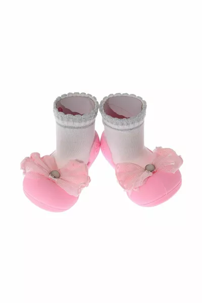 Кристально-розовая обувь для первого шага босиком