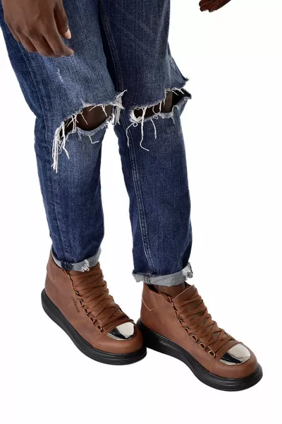  Roma Зеркало Шнуровка Ортопедическая Подошва Повседневная Кожа Мужские Спортивные Почтовые Ботинки CST Tan