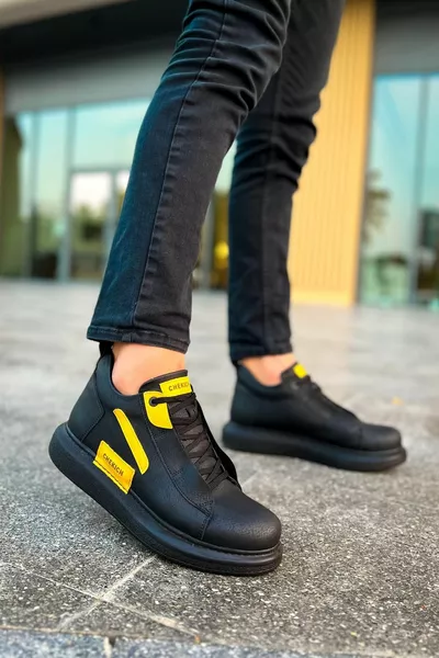 ANTAMA High-Top Winter Frühling Sneakers für Herren SCHWARZ/GELB - CHE