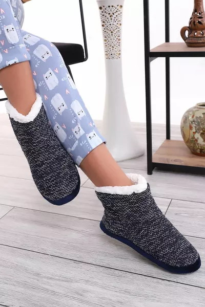 Rd  أحذية منزلية صوفية داخلية شتوية نسائية