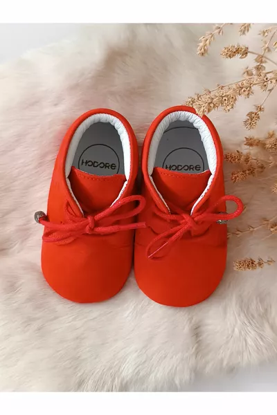 Nubuck الأحمر جلد طبيعي الجوارب الطفل