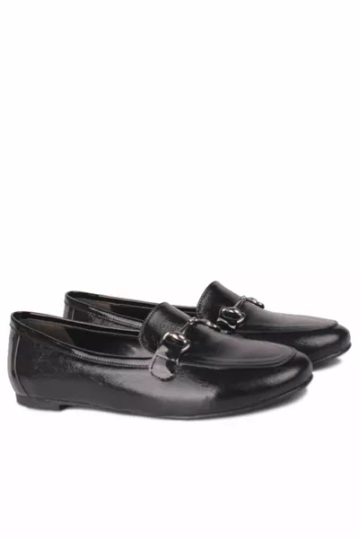   نسائي أسود براءات اختراع جلد الباليه الشقق