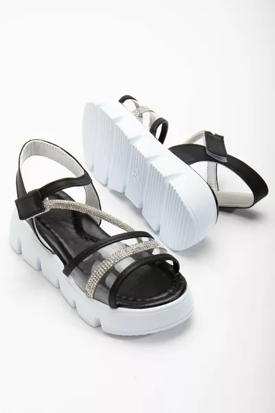 High Sole Girls Sandals , Velcro Sandals