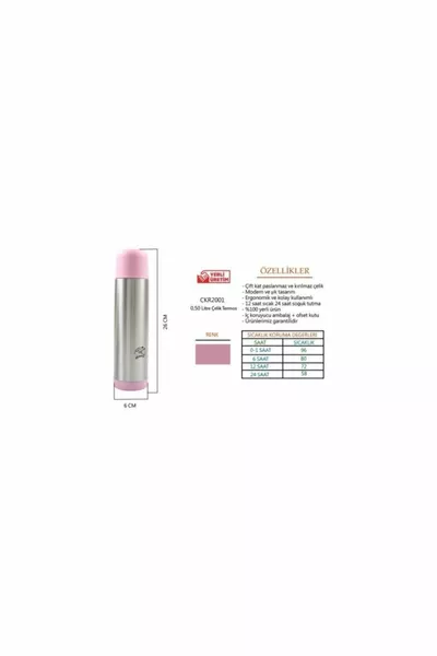  Thermos en acier rose  ml