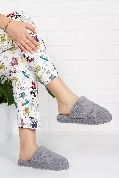 Modafrato Кърпа Вътрешни дамски пантофи Зимни чехли Не вдигат шум