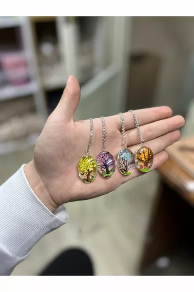 Tree of Life Epoxy Necklace Chain