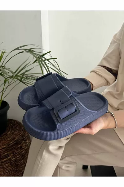 Unisex Einzelne Schnalle Weiche Dicke Rutschfeste Sohle Soelite Strand Pool Garten Meer Casual Hausschuhe