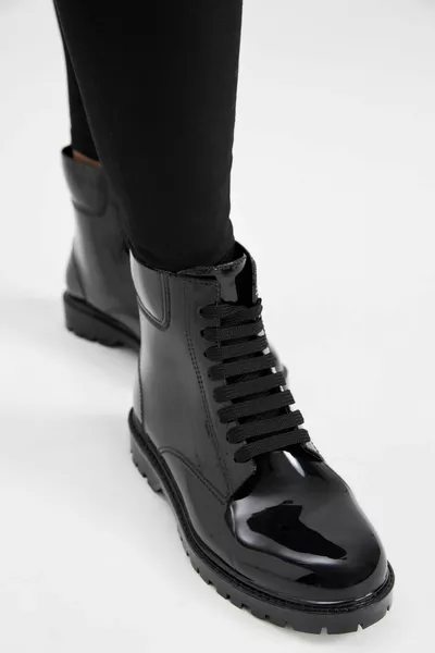 Stivali invernali in ecopelle con suola spessa da donna AU