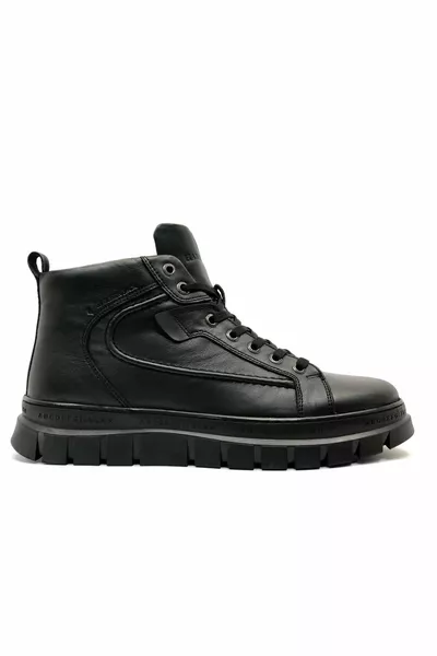 -m Derry Leather Casual Men's Boots Black-skin
