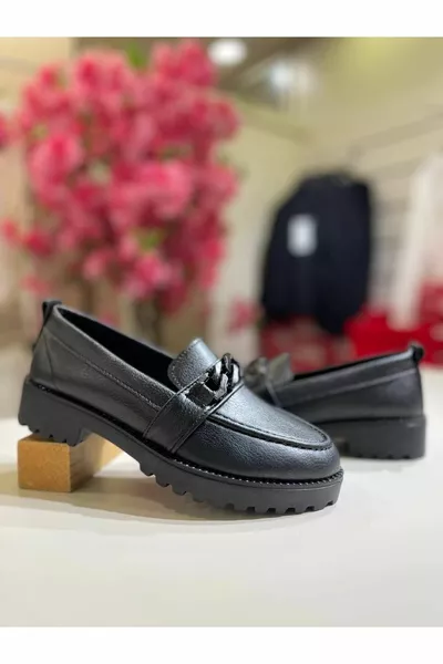 ДАМСКИ ЧЕРНИ ОКСФОРДСКИ МОКАСИНИ КАТАРАМА ДЕТАЙЛНИ ОБУВКИ 