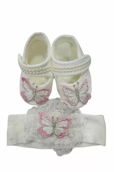 Güpure сатенени ботуши за бебе момиче / Комплект короновани ботуши / Mevlütlük Ботуши за бебе / Бебешки ботуши