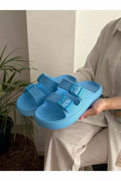 Unisex Double Band Soft Thick Non-Slip Sole Soelite Beach Pool Garden Sea Casual Slippers