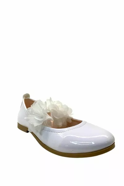  orthopédique filles Ballerines en cuir verni blanc