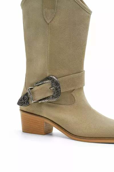 Janet Stivali da cowboy in pelle scamosciata di visone