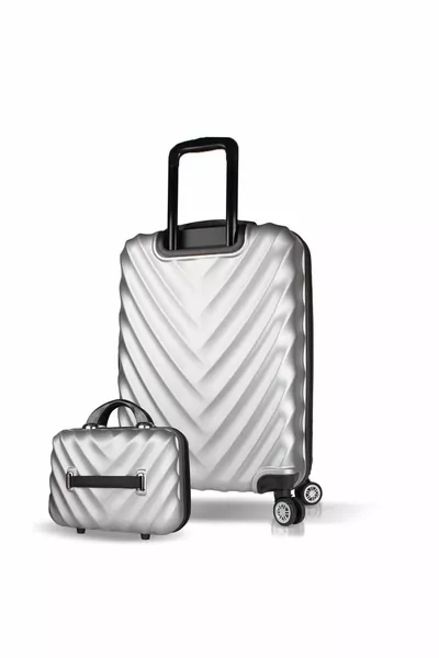 Lotus Abs Среден размер и грим сив комплект куфари от 2 части