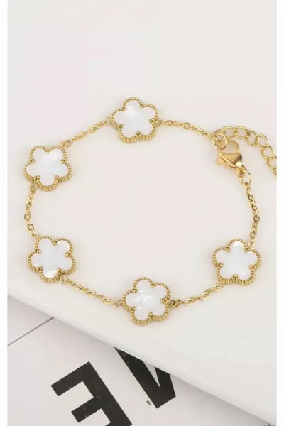 سوار برسيم أبيض ذهبي نسائي