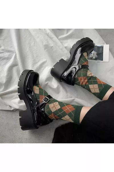 Черные лакированные туфли Lolita в стиле харадзюку