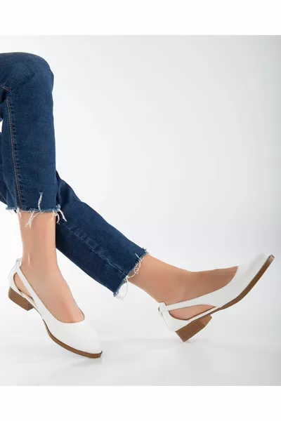 Volpen Skin Korte Hak Schoenen Wit