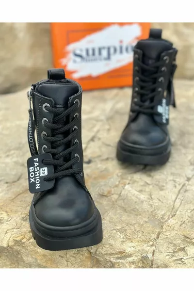 أحذية الأطفال ، بطانة دافئة مرنة عالية النعل سستة أحذية الأطفال