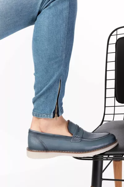 جلد طبيعي الصيف الرجال أحذية جلدية عارضة