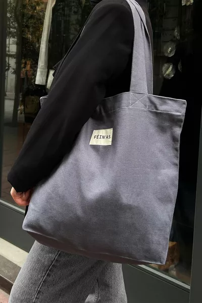 حقيبة يد قنب - رمادي (كبس - CM - ٪ قطن)