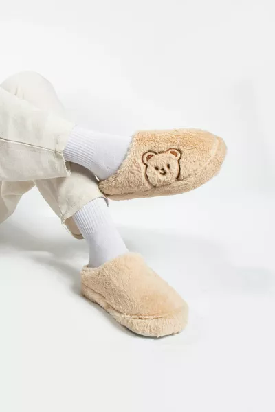 Unisex House Slippers Winter Woolen Slippers Comfortable Closed Non-Slip High Sole Panduf