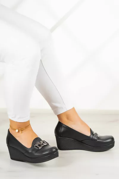 Dafne Black Натуральная кожа на мягком каблуке Повседневная обувь