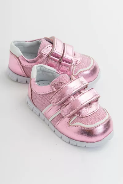 filles en cuir rose orthopédique soutenu premier pas chaussures