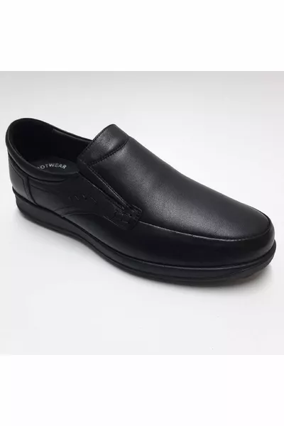 جلد طبيعي المطاط الوحيد العظام التشريحية السكري الأسود الرباط أحذية الرجال