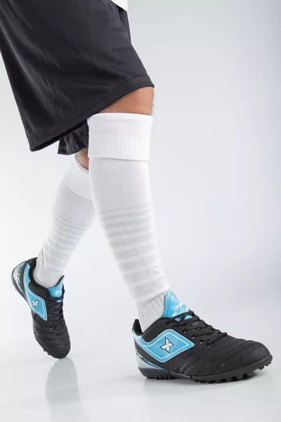 الرجال الأسود الفيروز عدم الانزلاق وحيد Astroturf أحذية كرة القدم خفيفة الوزن أحذية كرة القدم